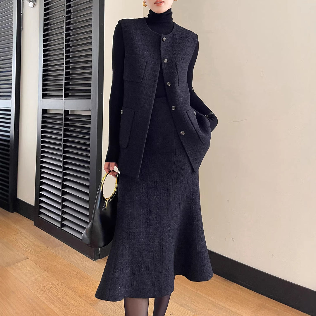 Damen Modische Weste mit Taschen Echoarchiv