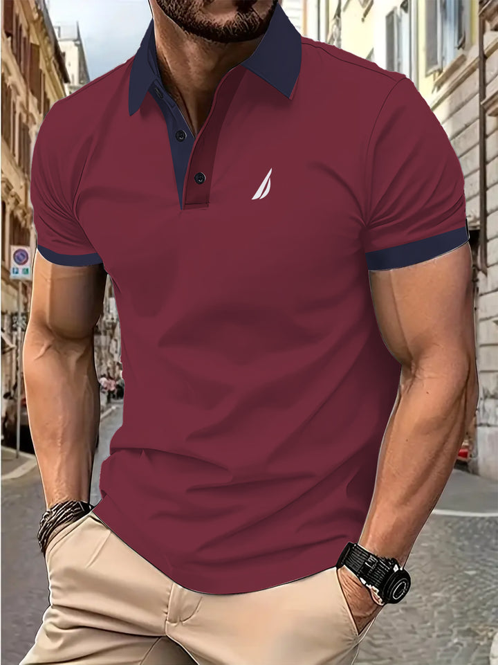 Herren Polohemd mit stilvollem Kragen und detailreicher Knopfleiste Echoarchiv