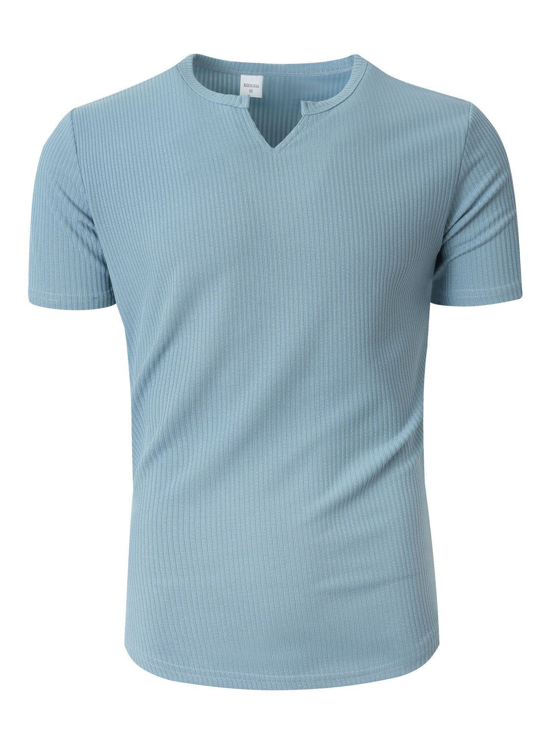 Herren Kurzarm-Henley-T-Shirt mit strukturiertem Design Echoarchiv
