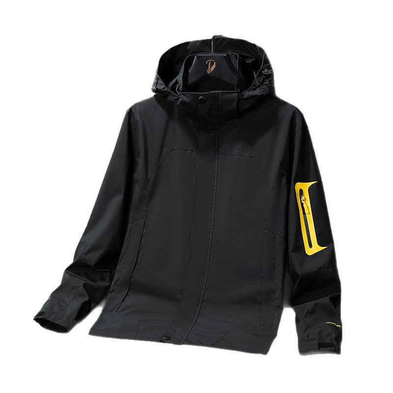 Herren Technische Softshell-Outdoorjacke mit Kapuze wasserabweisender Membran und Ärmeltasche Echoarchiv