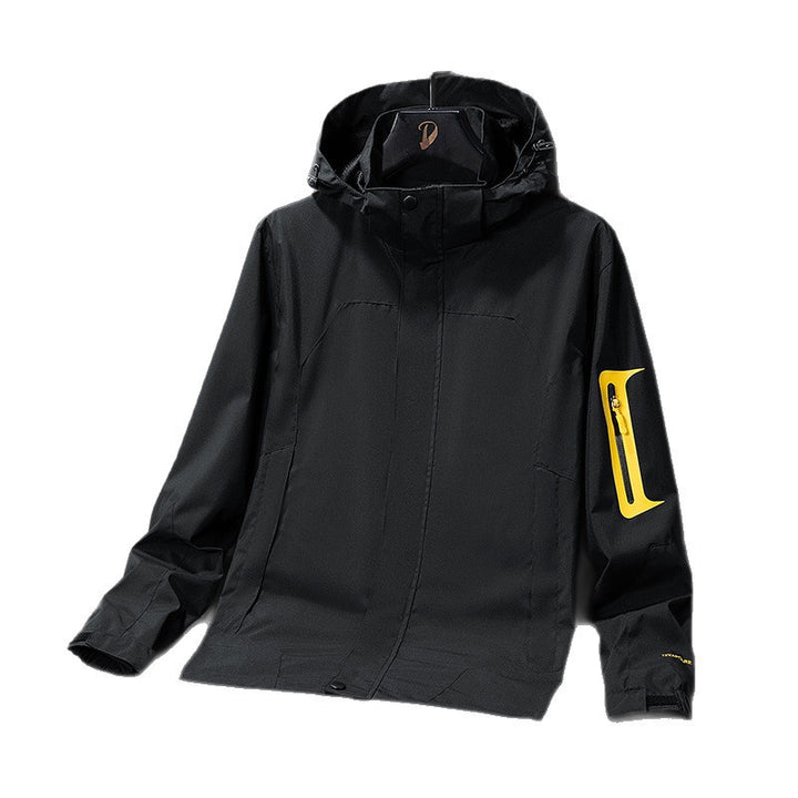 Herren Technische Softshell-Outdoorjacke mit Kapuze wasserabweisender Membran und Ärmeltasche Echoarchiv