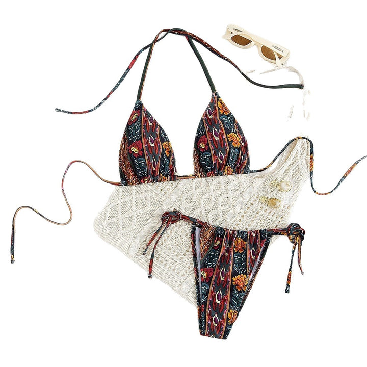 Damen Triangel-Bikini mit floralem Muster Echo Archiv