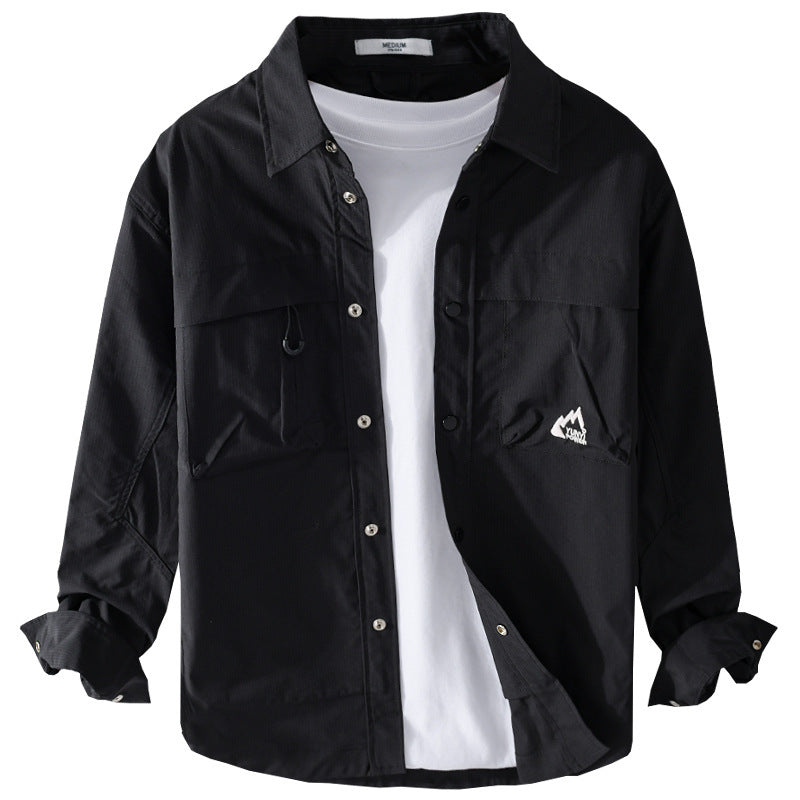Herren Utility-Overshirt im Field-Stil mit Druckknopf-Leiste und Doppelbrusttaschen Echoarchiv