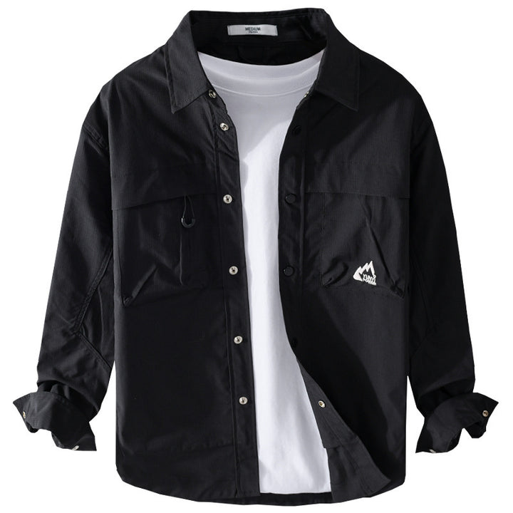 Herren Utility-Overshirt im Field-Stil mit Druckknopf-Leiste und Doppelbrusttaschen Echoarchiv