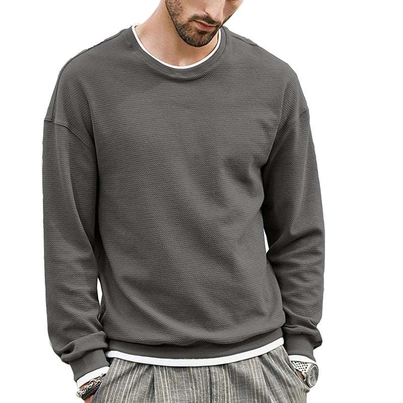 Herren lässiger Langarm-Sweater mit strukturiertem Design Echoarchiv