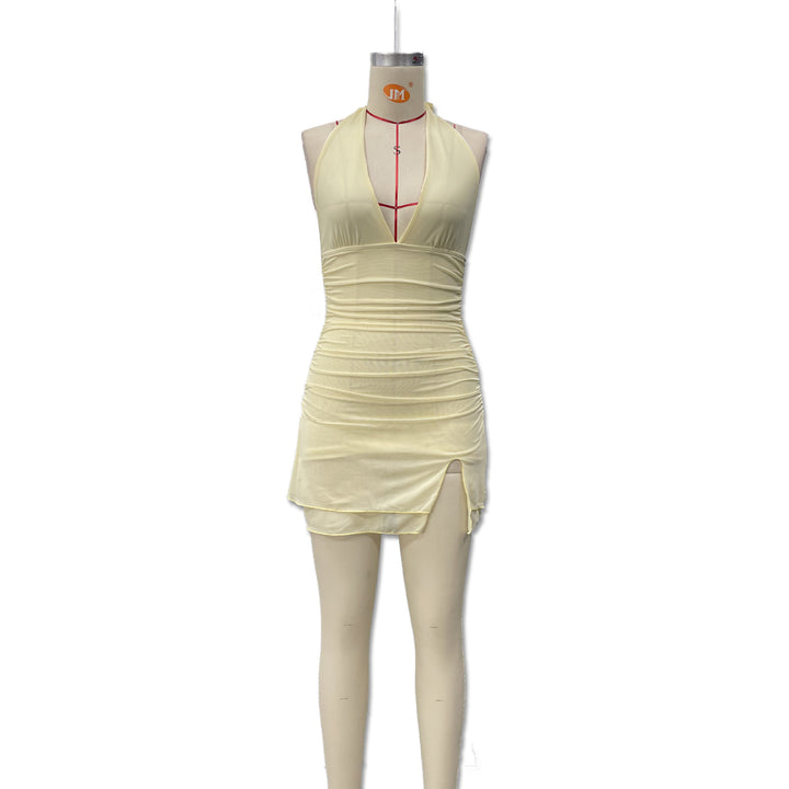 Damen Halterkleid mit tiefem Ausschnitt und sexy Schlitz Echo Archiv