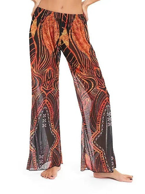 Damen Elegante Strandhose mit floralem Muster Echo Archiv
