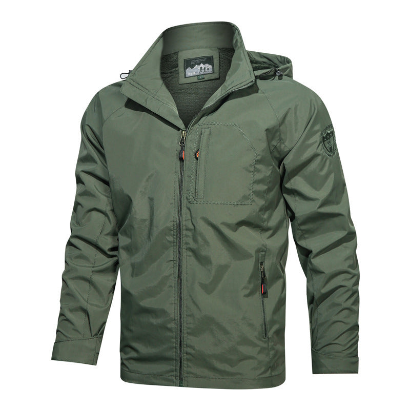 Herren nan leichte wasserabweisende Softshell Outdoorjacke mit Kapuze Brusttasche Echo Archiv
