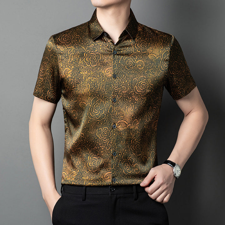 Herren Kurzarmhemd im floralen Design Echoarchiv
