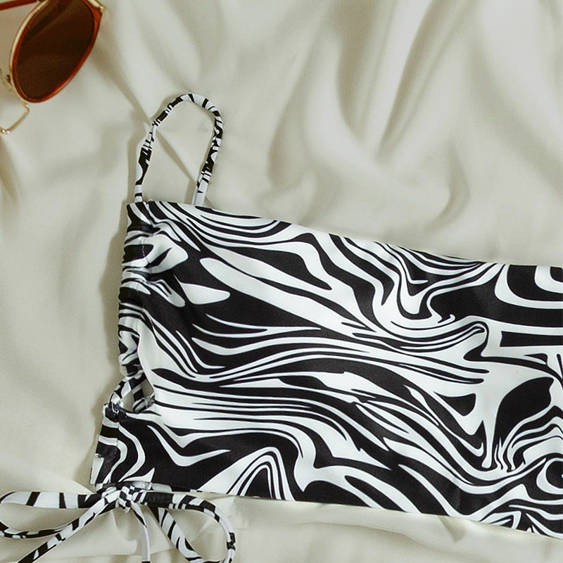 Damen Bandeau-Bikini-Set mit Stilvollem Rüschendesign Echo Archiv