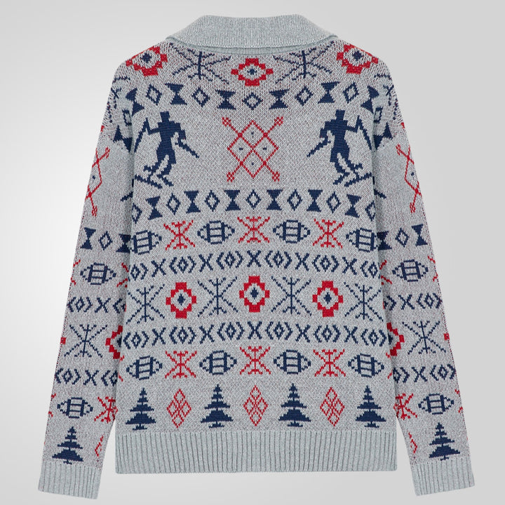 Herren Strickjacke mit exklusivem Norweger-Muster und praktischen Taschen Echoarchiv