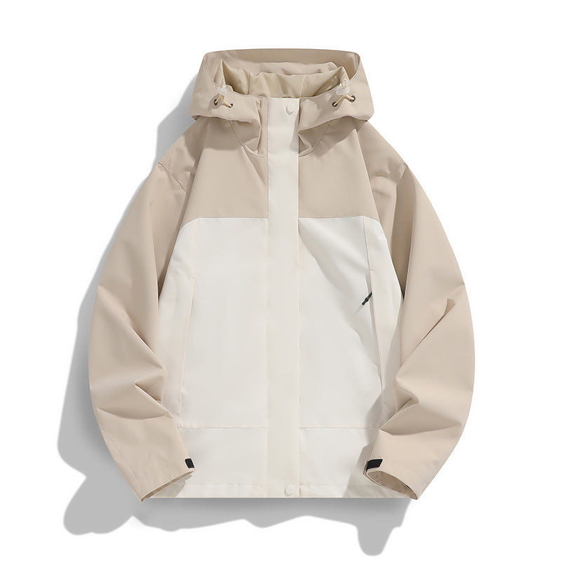 Herren Zweifarbige Softshell-Fieldjacke mit Kapuze, winddichtem Obermaterial und minimalistischen Eingriffstaschen Echo Archiv