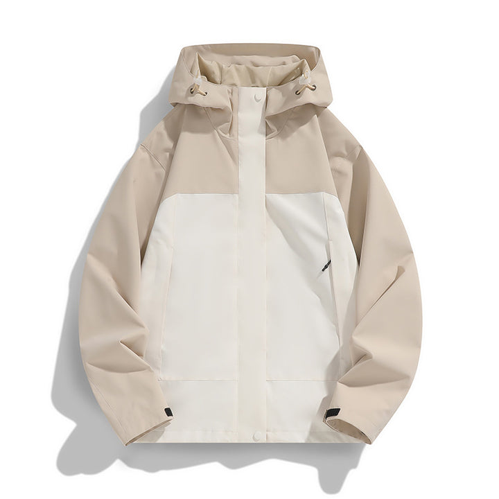 Herren Zweifarbige Softshell-Fieldjacke mit Kapuze, winddichtem Obermaterial und minimalistischen Eingriffstaschen Echo Archiv