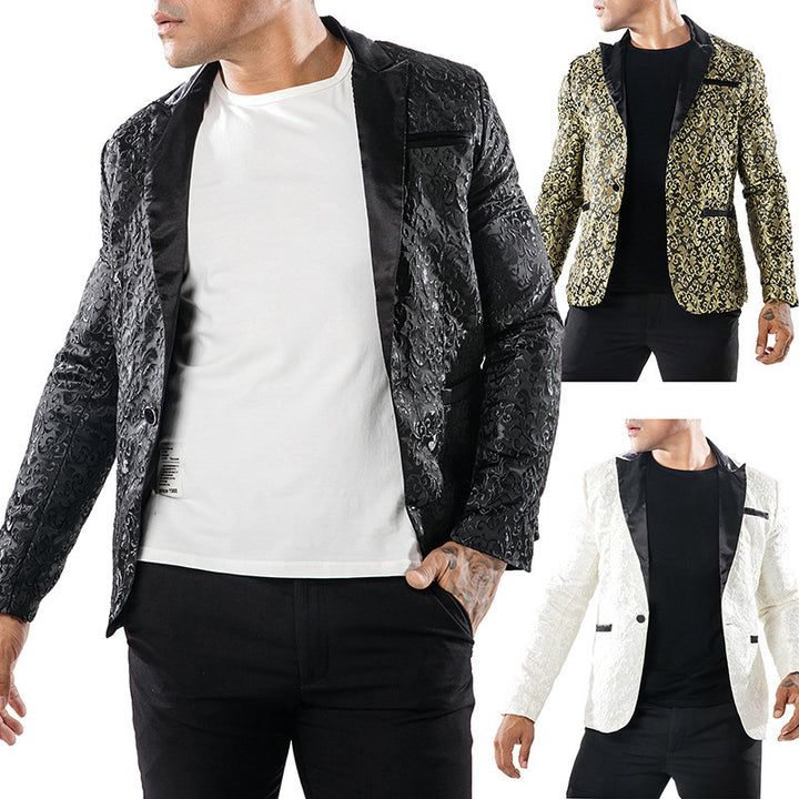 Herren eleganter Pailletten-Brokatblazer Echoarchiv