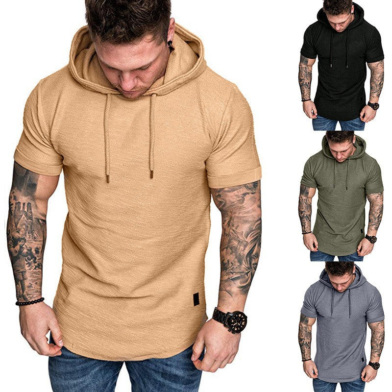 Herren Kapuzen-T-Shirt mit strukturiertem Design und lässigem Schnitt Echoarchiv