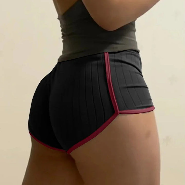 Damen nan plissierte Freizeit-Shorts mit elastischem Komfortbund und Kontrastpaspel Echo Archiv