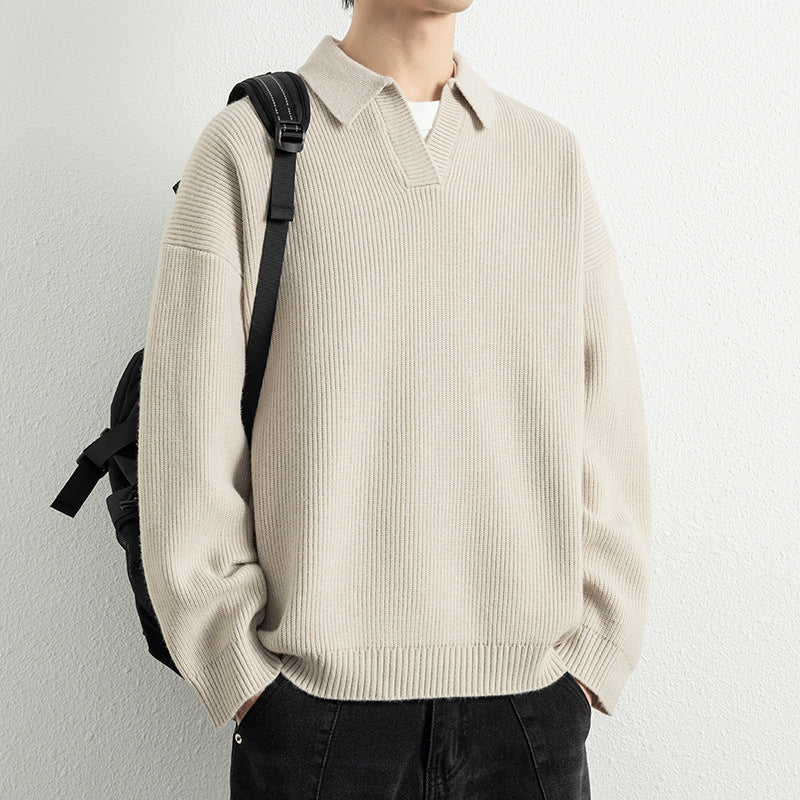 Herren lässiger Strickpullover mit modernem V-Ausschnitt und sportlichem Design Echoarchiv