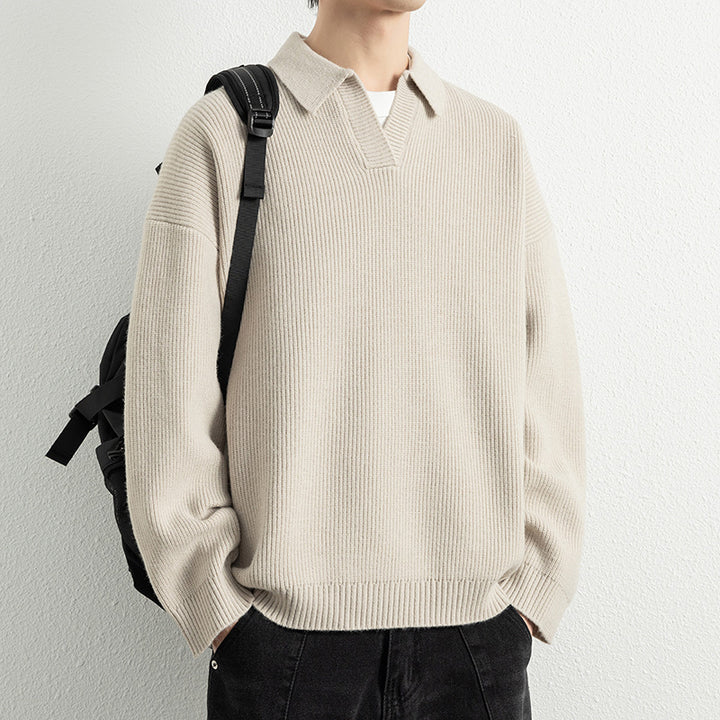 Herren lässiger Strickpullover mit modernem V-Ausschnitt und sportlichem Design Echoarchiv
