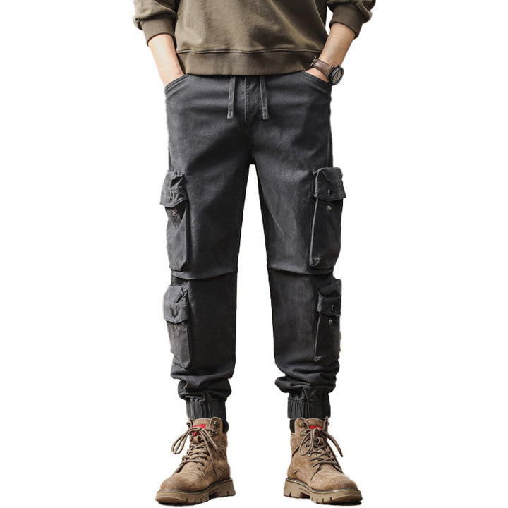 Herren lockere Cargo-Jogginghose mit Multifunktionstaschen, Kordelzug und elastischen Bündchen Echo Archiv