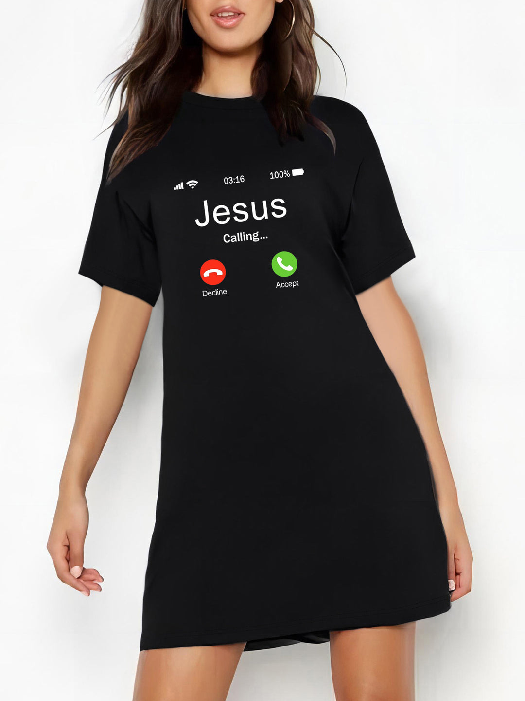 Damen Oversized T-Shirt mit inspirierendem Schriftzug und auffälligem Grafikdesign Echo Archiv