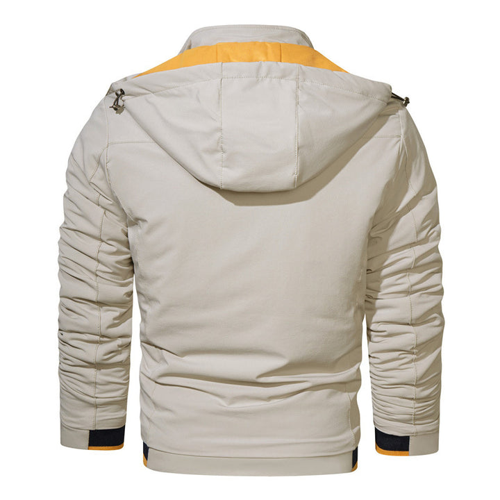 Herren Leichter technischer Kapuzenblouson mit wasserdichter Brusttasche und gerippten Kontrastbündchen Echo Archiv