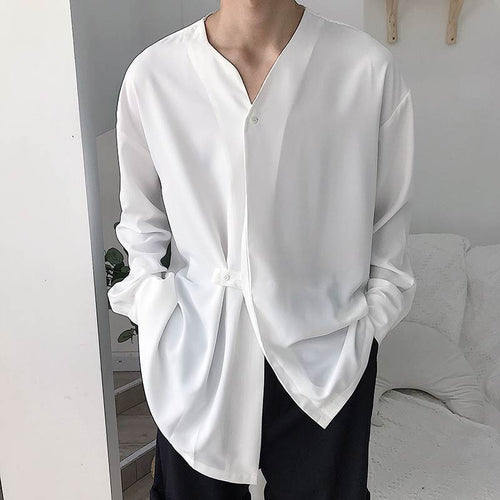 Herren Lässiges Langarmshirt mit innovativem Stehkragen und praktischen Taschen Echoarchiv