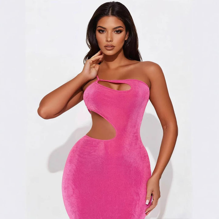 Damen figurbetontes Maxikleid mit tiefem Ausschnitt und Cut-Out-Details Echo Archiv