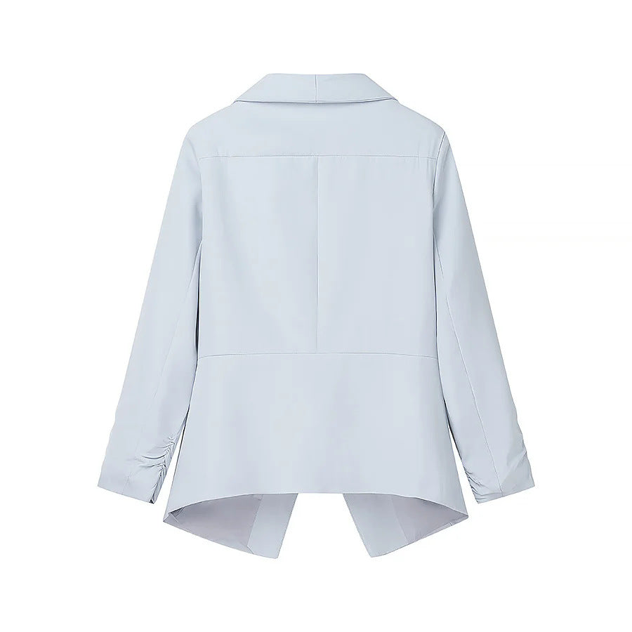Damen nan locker fallende Waterfall-Blazerjacke mit gerafften Ärmelabschlüssen Echo Archiv