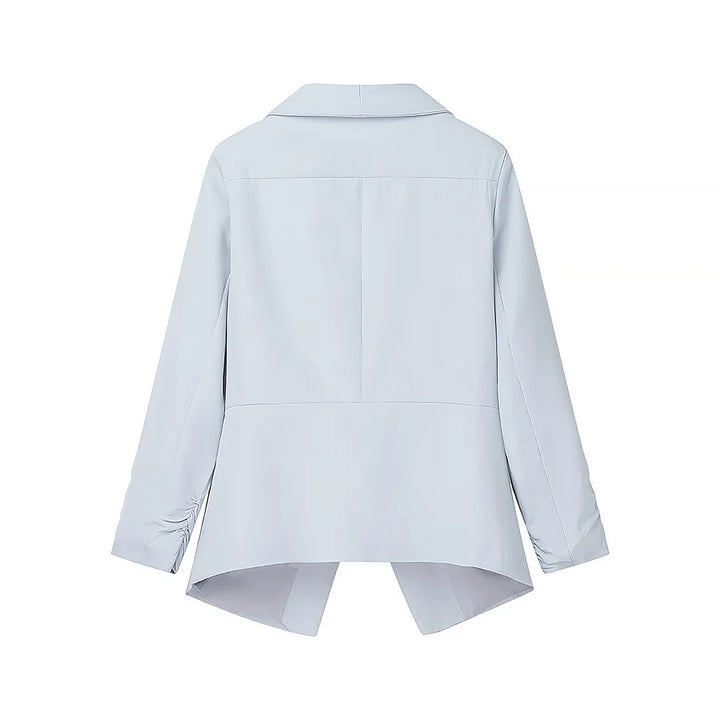 Damen nan locker fallende Waterfall-Blazerjacke mit gerafften Ärmelabschlüssen Echo Archiv
