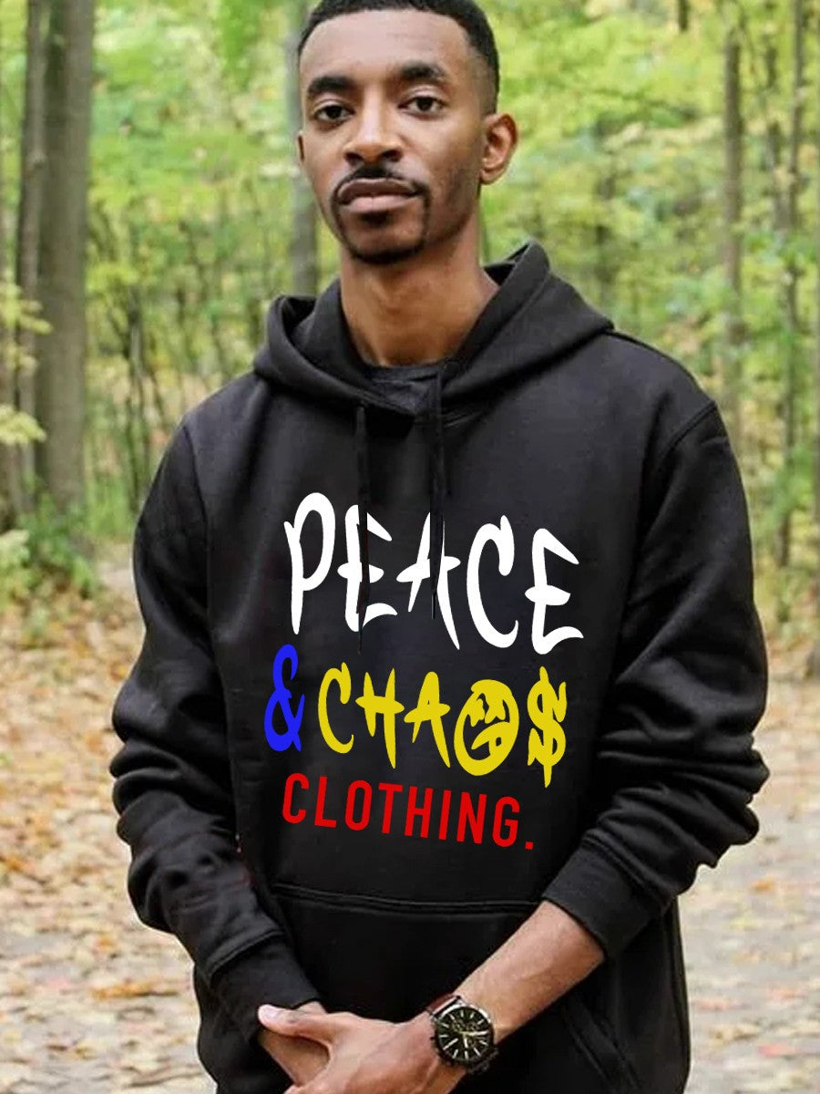 Herren Kapuzenpullover mit auffälligem Schriftzug und praktischen Taschen Echoarchiv