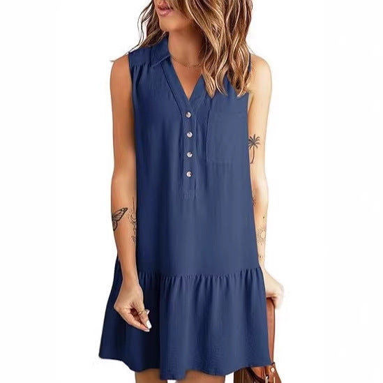Damen Hemdblusenkleid mit geschmeidigem Fall und elegantem Rüschenabschluss Echo Archiv