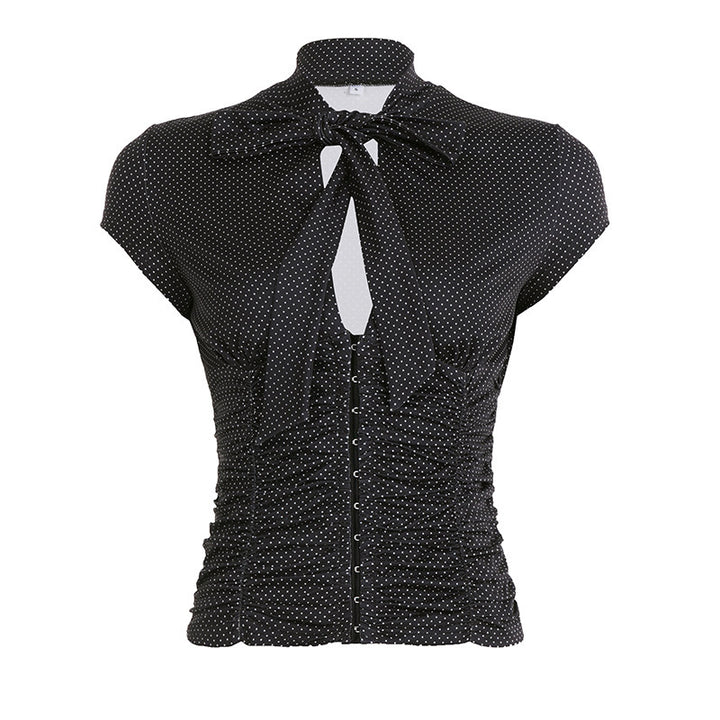 Damen Elegantes Rüschenshirt mit schickem Bindeband Echo Archiv