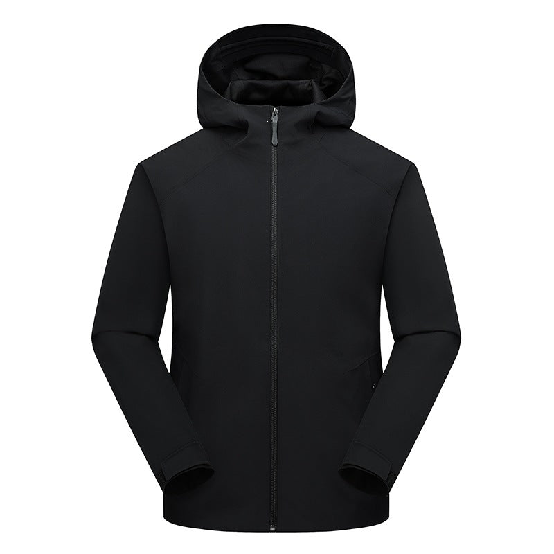 Herren Wasserabweisende Softshell-Outdoorjacke mit Kapuze, verschweißten Nähten & minimalistischer Reißverschluss Echoarchiv