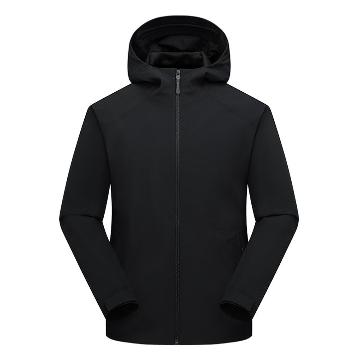 Herren Wasserabweisende Softshell-Outdoorjacke mit Kapuze, verschweißten Nähten & minimalistischer Reißverschluss Echoarchiv