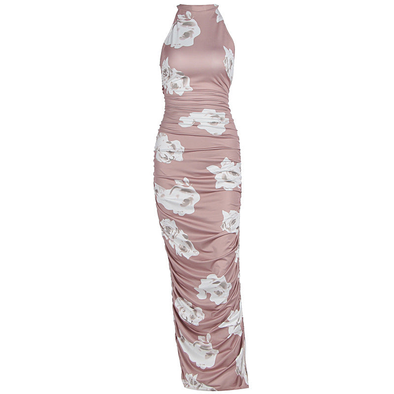 Damen Elegantes Maxikleid mit floralem Muster und Raffungen Echo Archiv