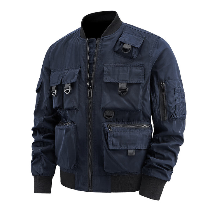 Herren nan multifunktionale Utility-Bomberjacke mit zahlreichen Taschen, D-Ring‑Details und windabweisender Nylonhülle Echo Archiv