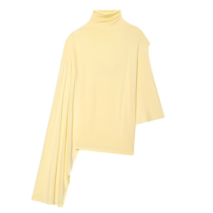 Damen Asymmetrisches Drapiertes Cape-Top mit Rollkragen und One-Shoulder-Ärmel Echo Archiv