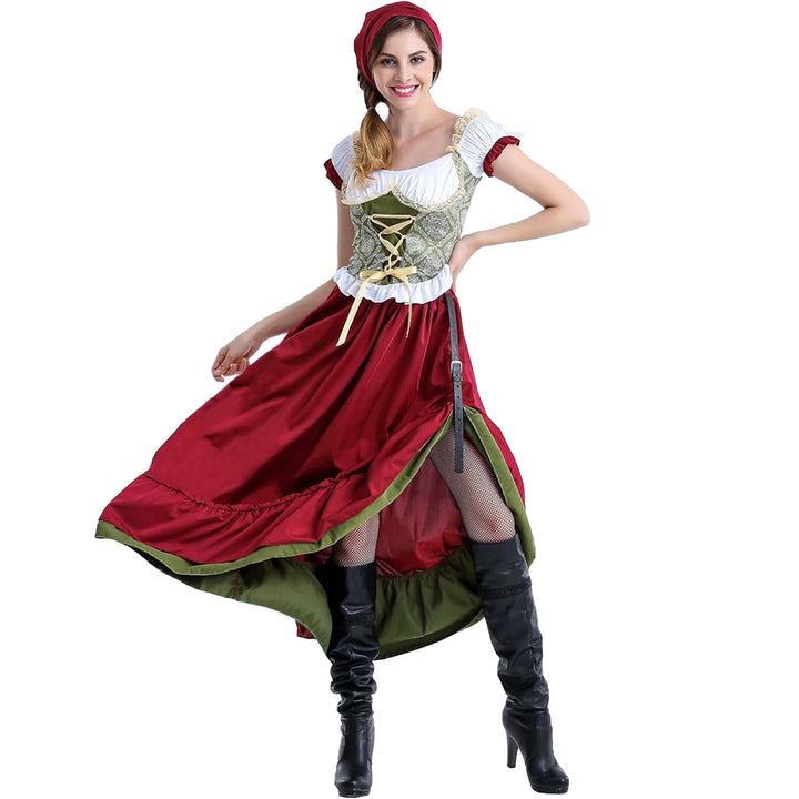 Damen nan authentisches Oktoberfest Madl Kostüm mit Schnürcorsage weiten Trompetenärmeln Echo Archiv