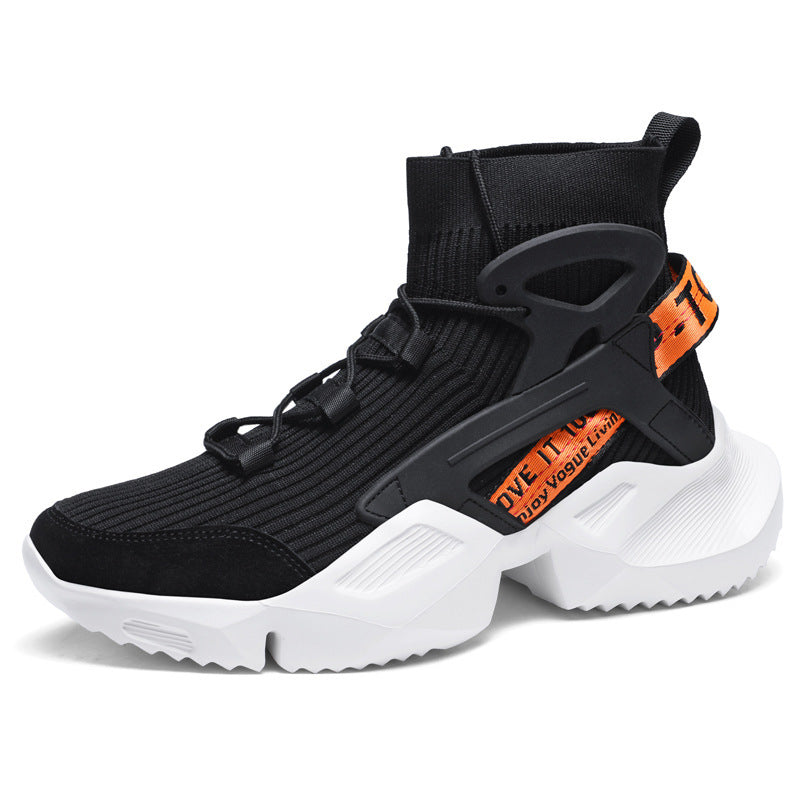 Herren Futuristische High-Top Strick-Sneaker mit Exoskelett-Fersenstütze Echoarchiv