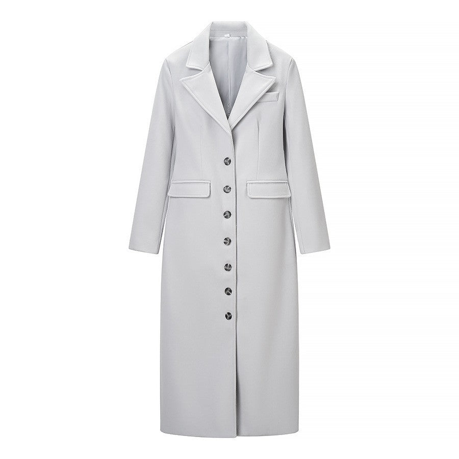 Damen Longline-Mantel mit taillierter Silhouette, strukturiertem Revers und Gehschlitz Echo Archiv