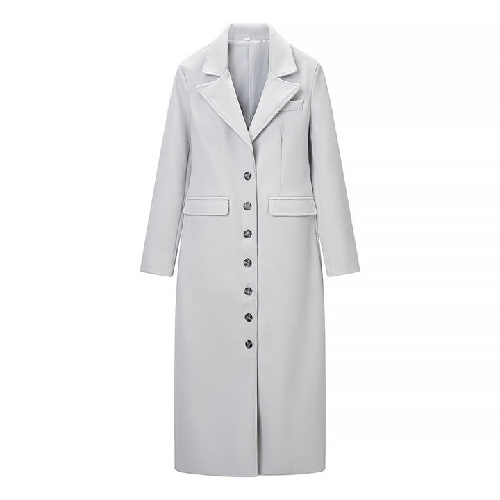 Damen Longline-Mantel mit taillierter Silhouette, strukturiertem Revers und Gehschlitz Echo Archiv
