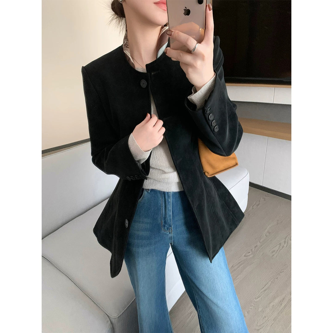 Damen Modischer Blazer mit strukturiertem Design Echoarchiv