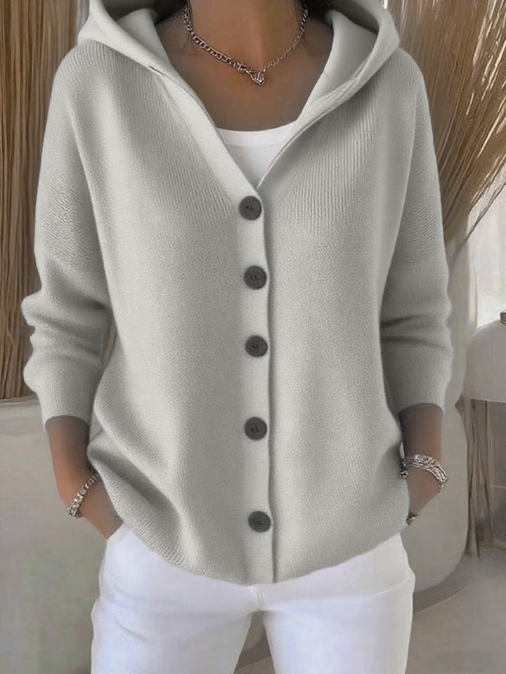 Damen nan Kapuzen-Cardigan mit Knopfleiste und lässiger Oversize-Passform Echo Archiv