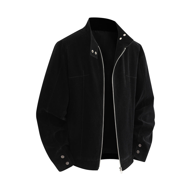 Herren Freizeitjacke aus weichem Kunstleder mit praktischem Kragen und Reißverschluss Echoarchiv