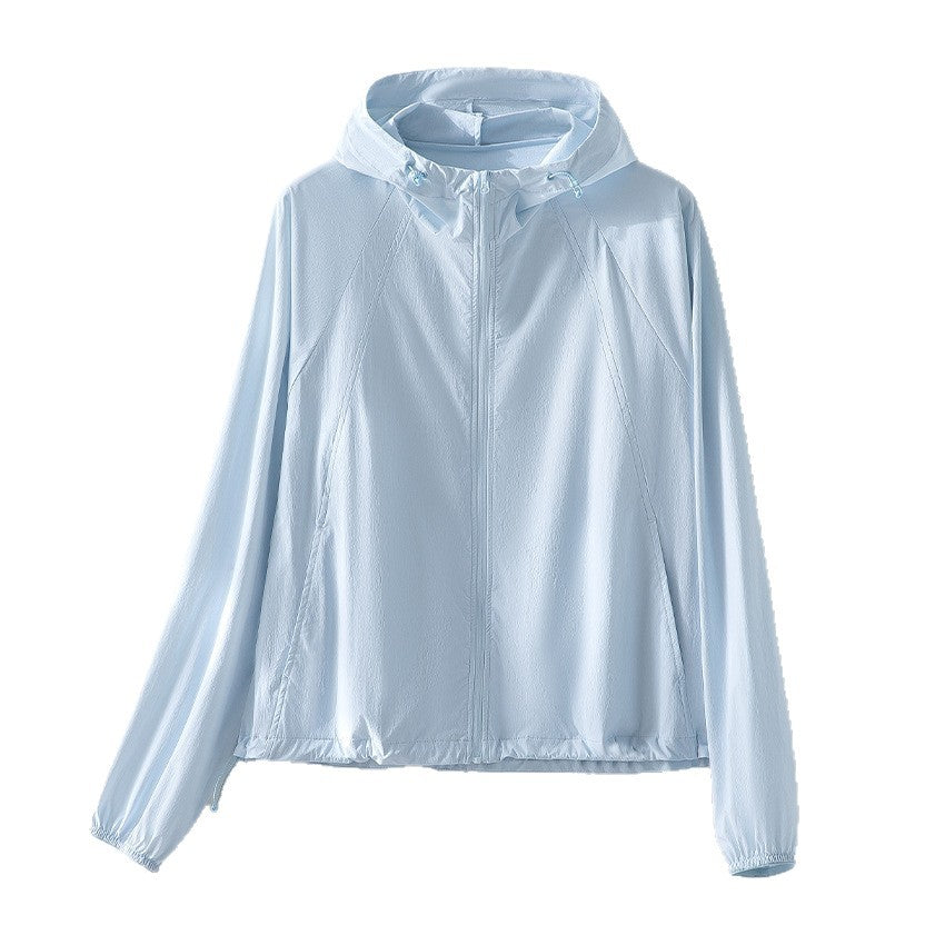 Damen Ultraleichte atmungsaktive Kapuzenjacke mit Raglanärmeln und Reißverschlusstaschen Echoarchiv