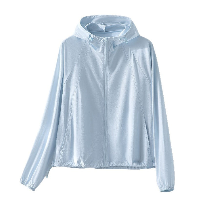 Damen Ultraleichte atmungsaktive Kapuzenjacke mit Raglanärmeln und Reißverschlusstaschen Echoarchiv