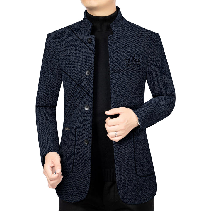 Herren Wollmantel mit Teddyfutter, Stehkragen und schmaler Silhouette – Montevé
