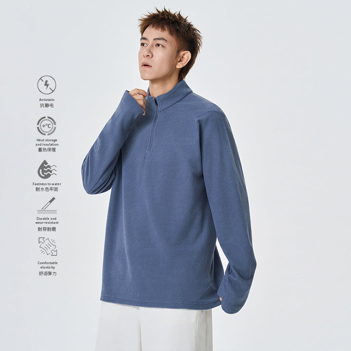 Herren Atmungsaktives Thermo‑Waffelshirt mit Halbzip und Raglanärmeln Echo Archiv