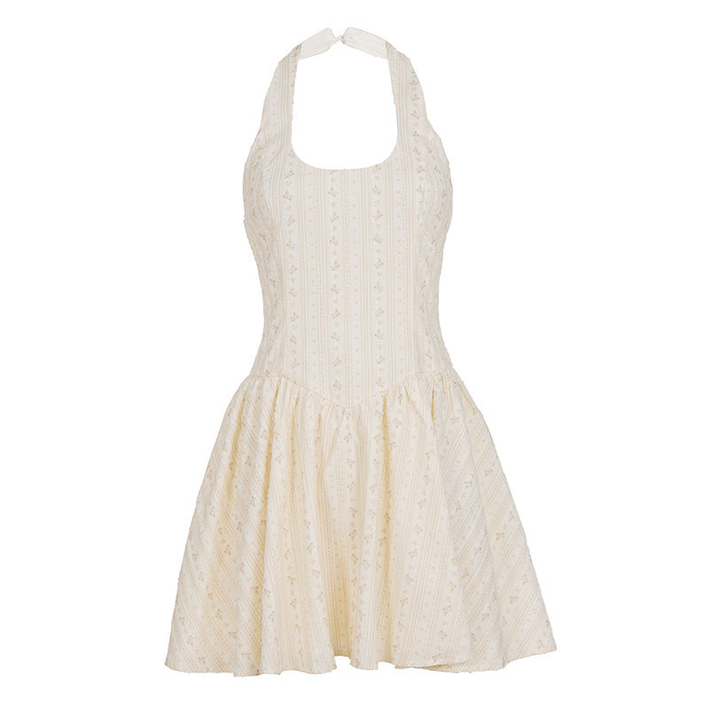 Damen Halter-Kleid mit fließendem Rock und floralem Muster Echo Archiv