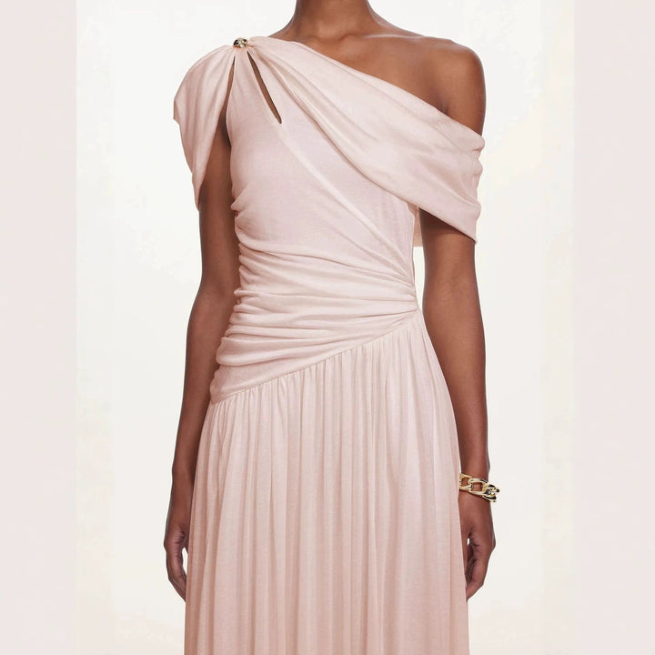 Damen Elegantes One-Shoulder Maxikleid mit fließendem Schnitt Echo Archiv